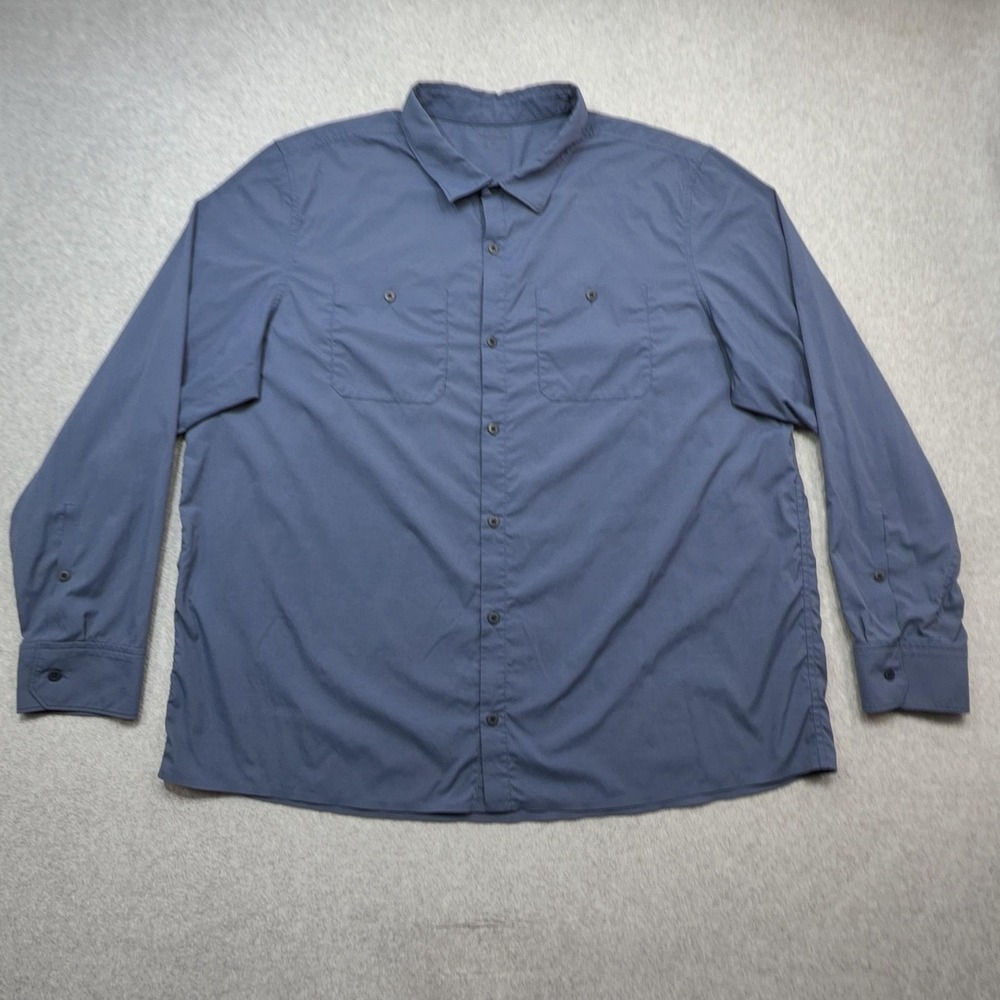 REI Co-op Beyonder Shirt Mens XXL Blue Long Sleeve Button Front Stretch Outdoor